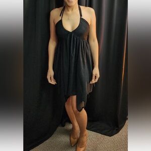 Wild Fable Black Asymmetrical Halter Dress